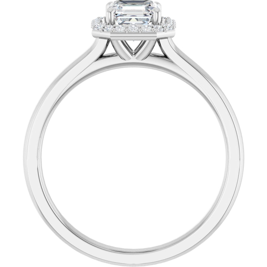 Asscher Halo-Style Engagement Ring Semi-Mount - gallery - Series 122060
