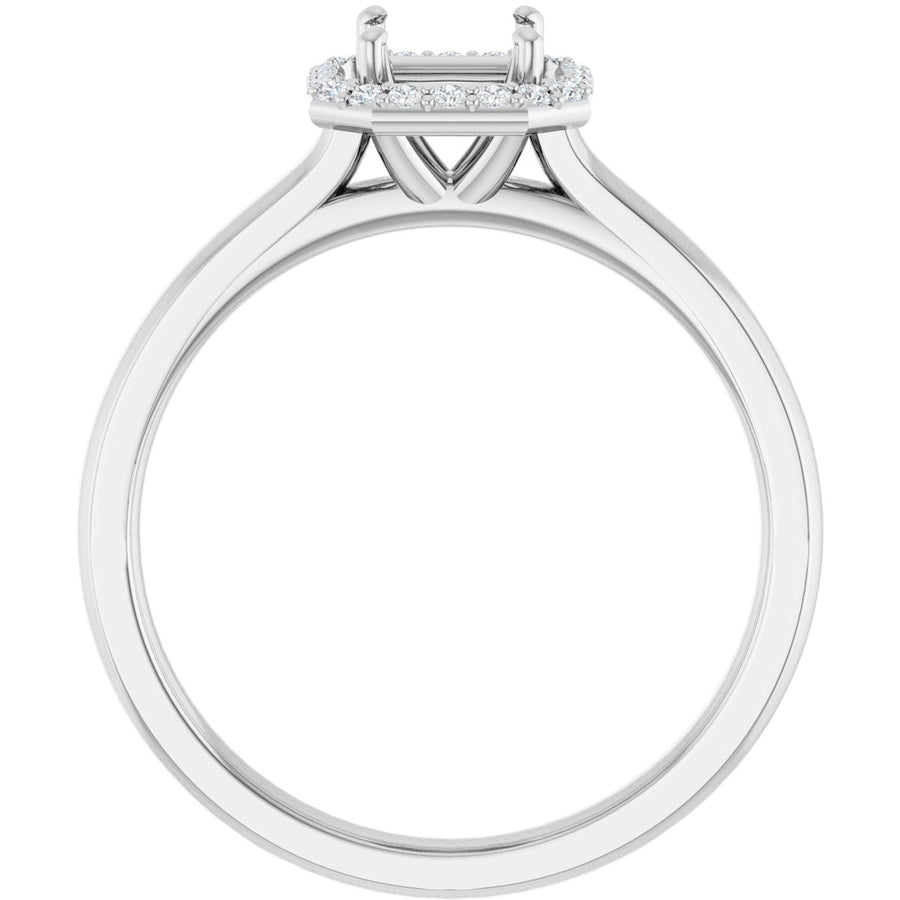 Asscher Halo-Style Engagement Ring Semi-Mount - gallery - Series 122060