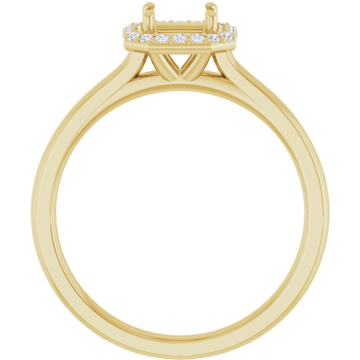 Asscher Halo-Style Engagement Ring Semi-Mount - gallery - Series 122060