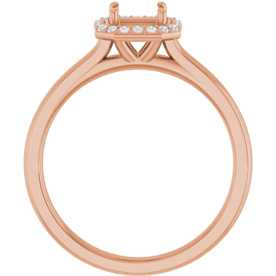 Asscher Halo-Style Engagement Ring Semi-Mount - gallery - Series 122060
