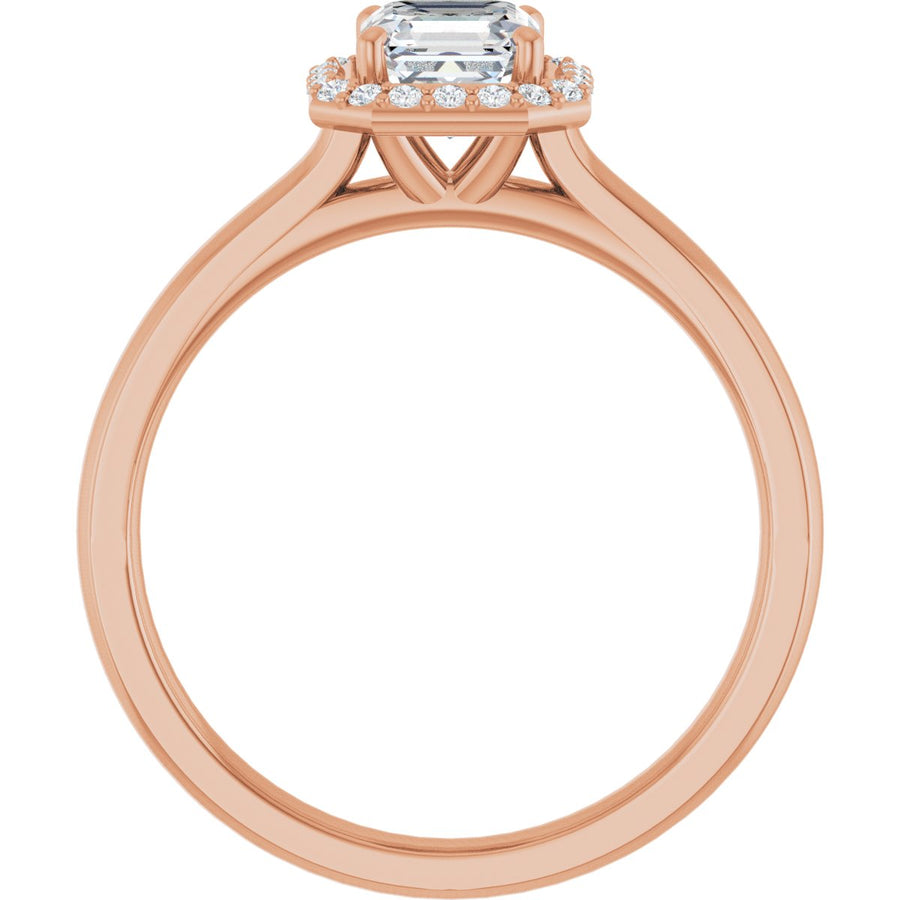 Asscher Halo-Style Engagement Ring Semi-Mount - gallery - Series 122060
