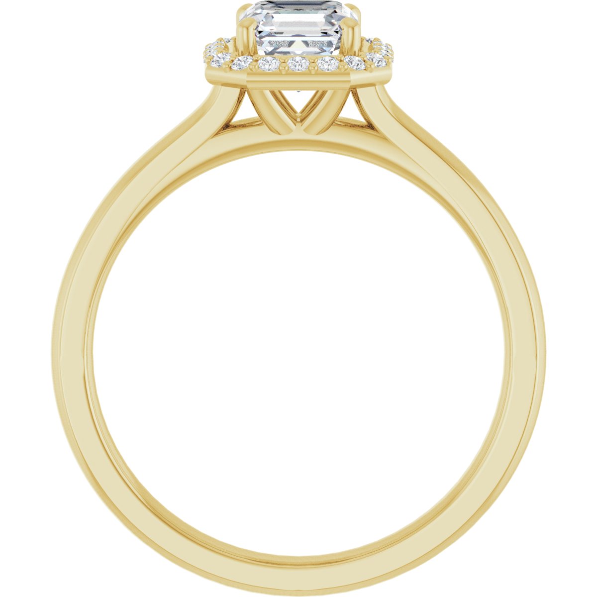 Asscher Halo-Style Engagement Ring Semi-Mount - gallery - Series 122060