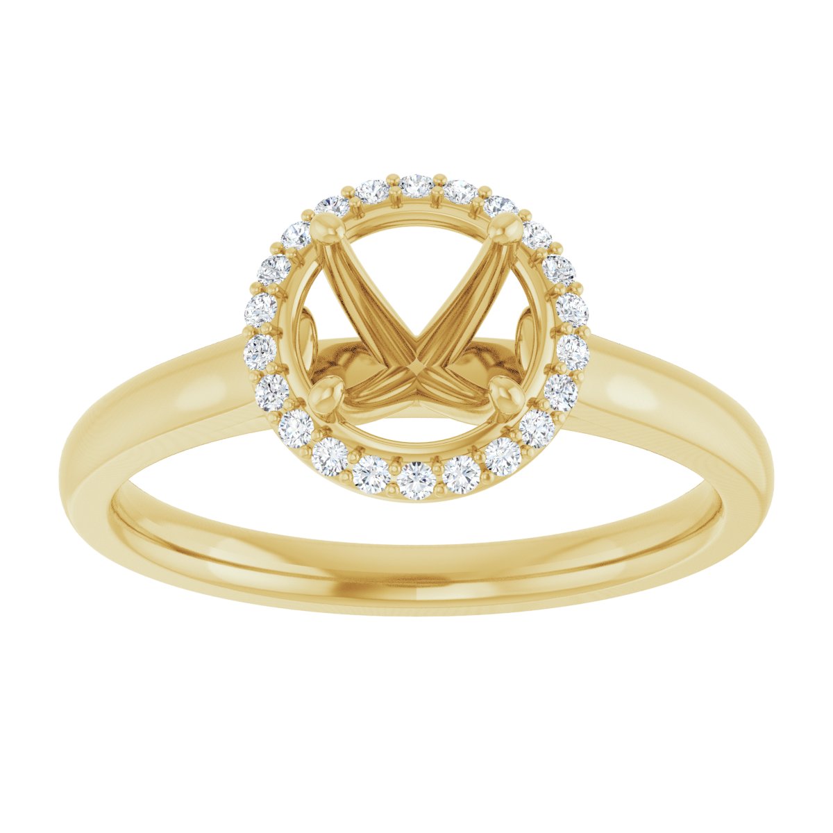 Round Halo-Style Engagement Ring Semi-Mount - gallery - Series 122060
