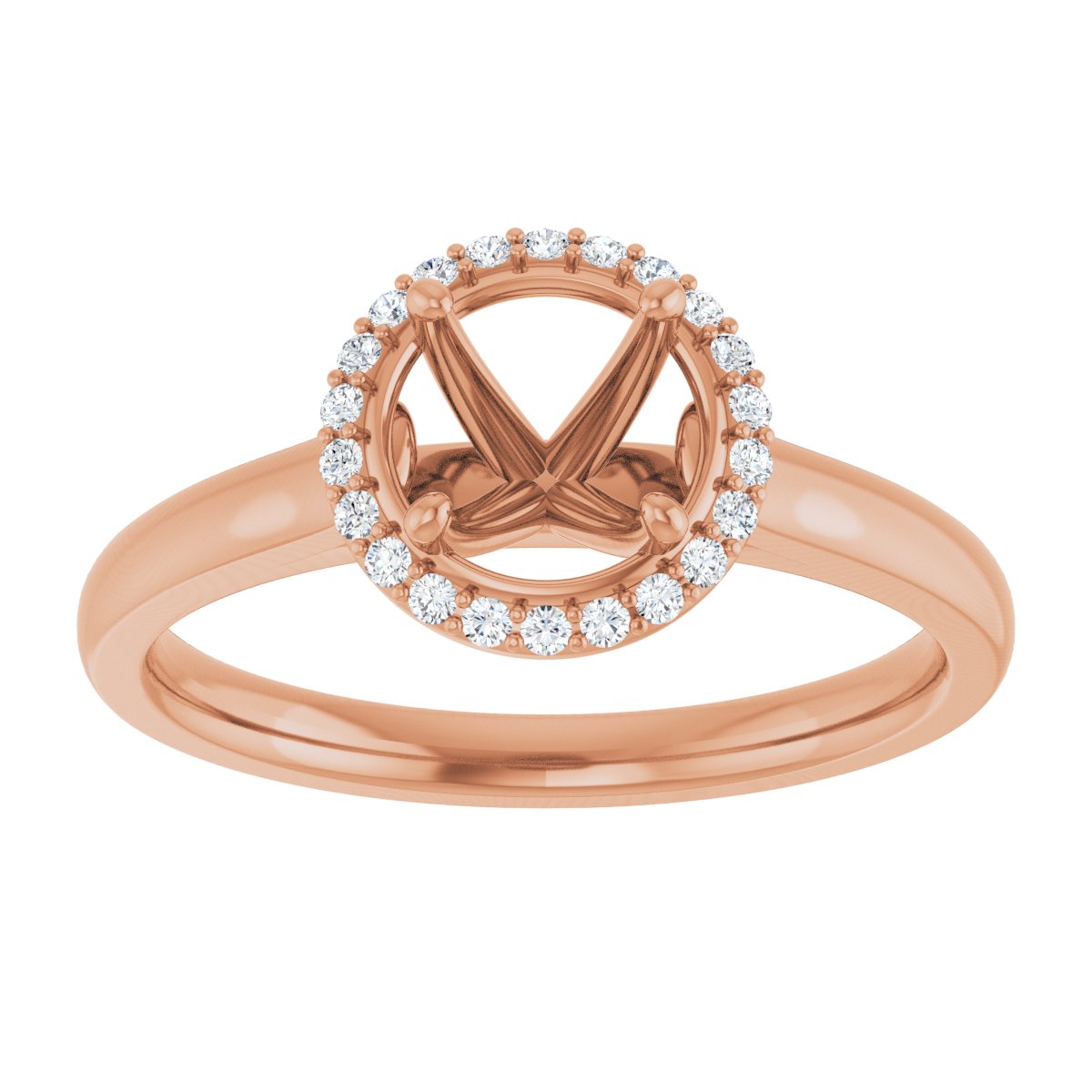 Round Halo-Style Engagement Ring Semi-Mount - gallery - Series 122060
