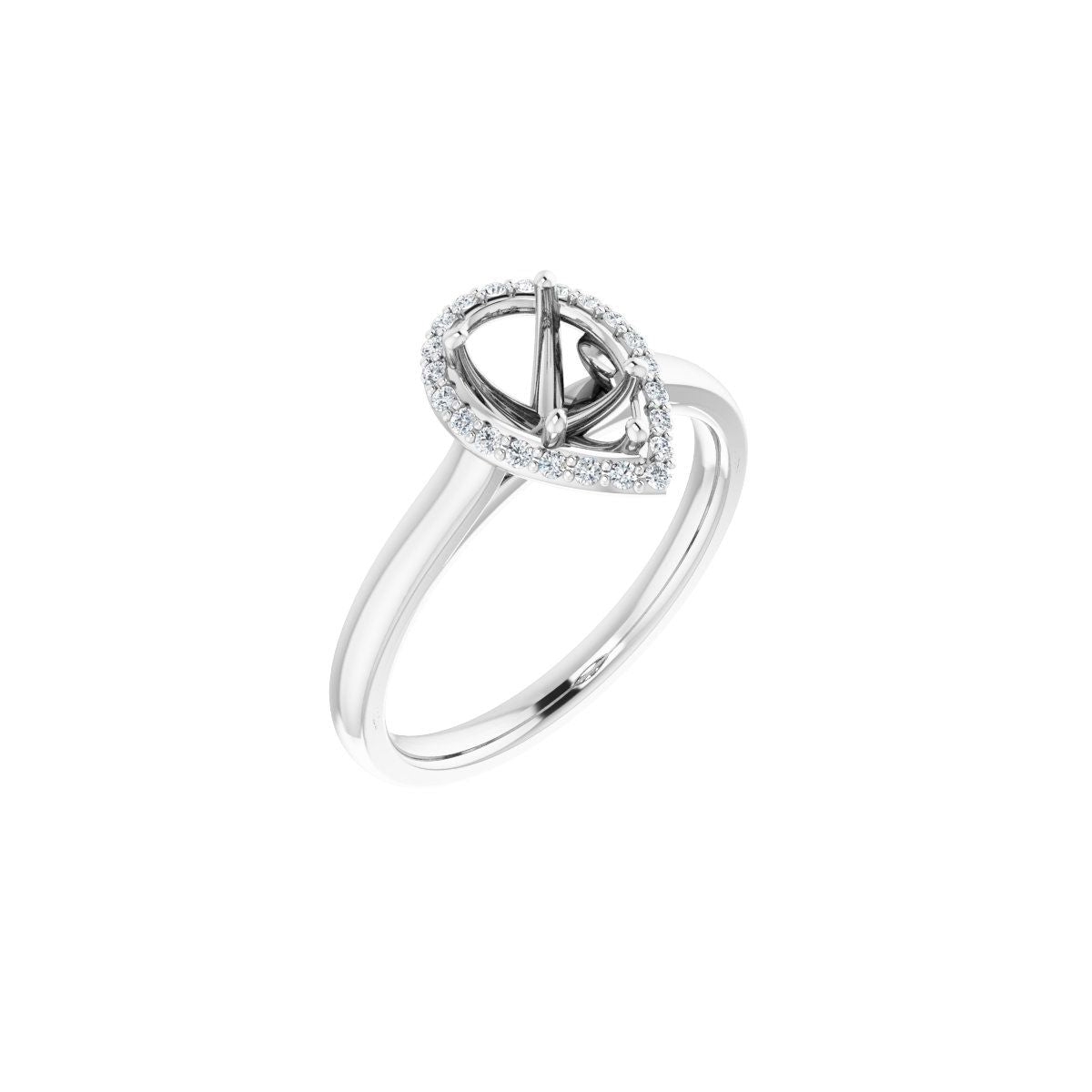 Pear Halo-Style Engagement Ring Semi-Mount - gallery - Series 122060