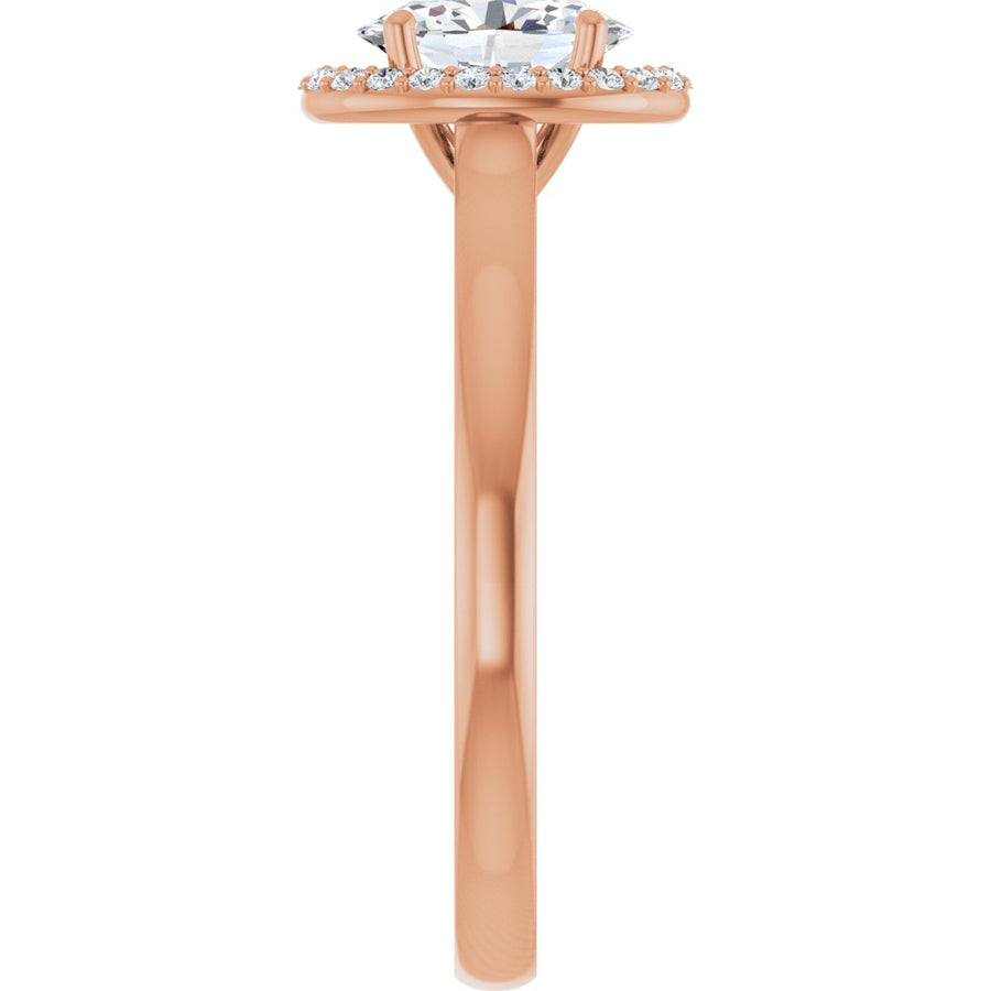 Oval Halo-Style Engagement Ring Semi-Mount - gallery - Series 122060