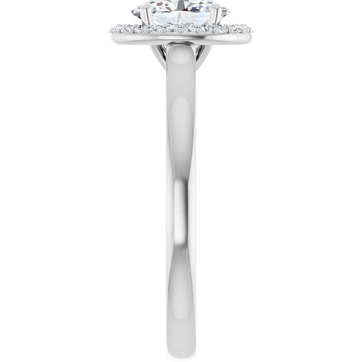 Oval Halo-Style Engagement Ring Semi-Mount - gallery - Series 122060