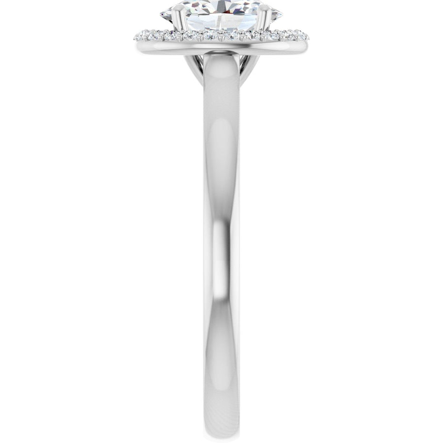 Oval Halo-Style Engagement Ring Semi-Mount - gallery - Series 122060