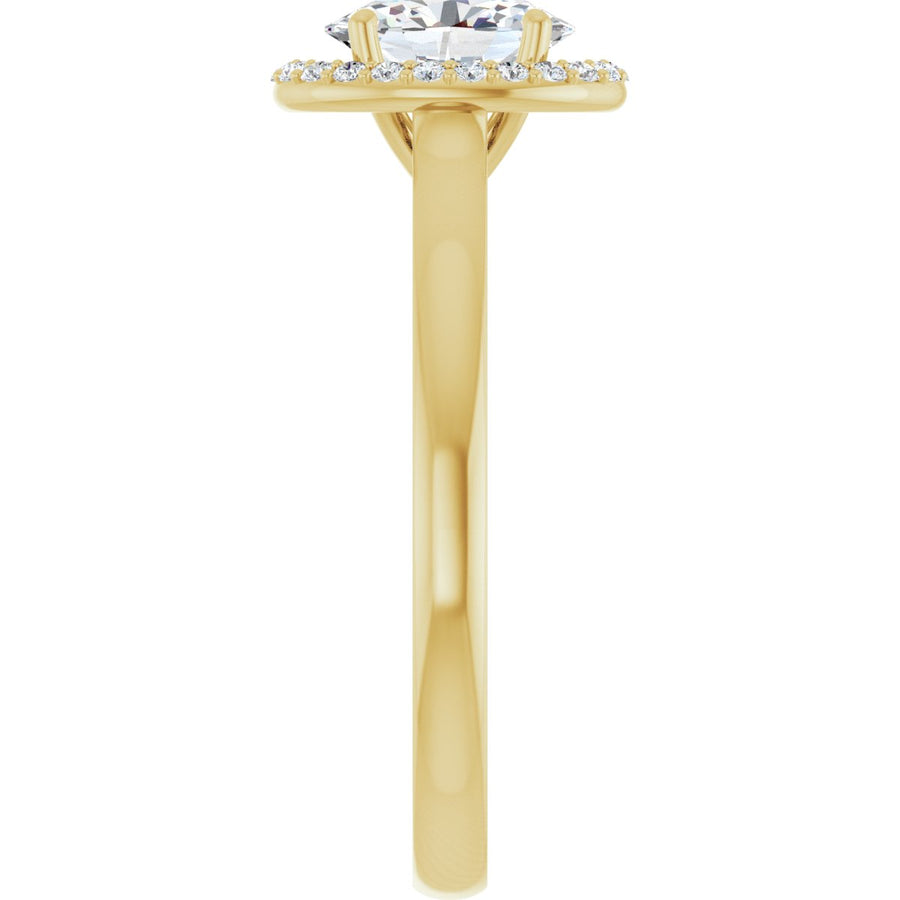 Oval Halo-Style Engagement Ring Semi-Mount - gallery - Series 122060