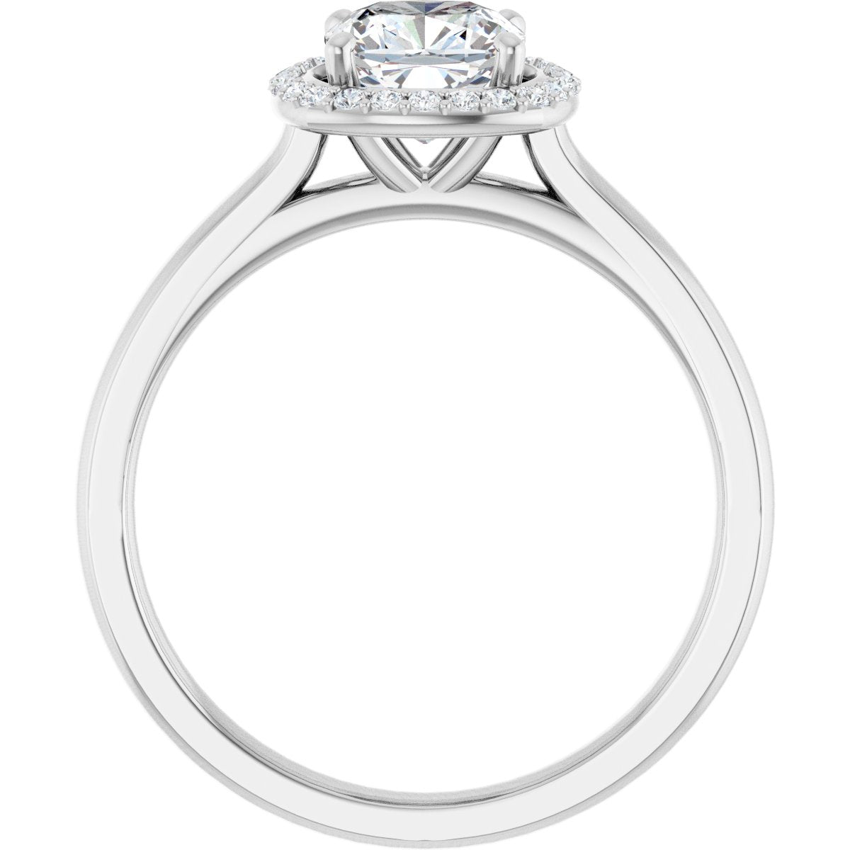 Cushion Halo-Style Engagement Ring Semi-Mount - gallery - Series 122060