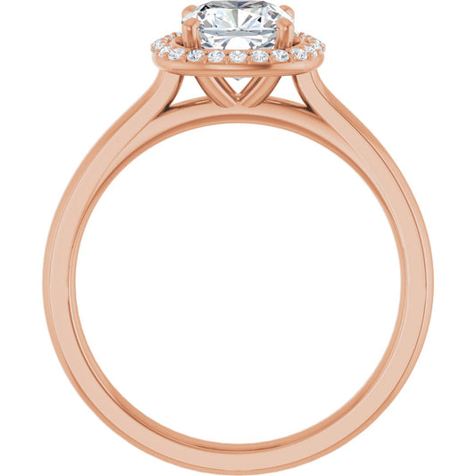 Cushion Halo-Style Engagement Ring Semi-Mount - gallery - Series 122060