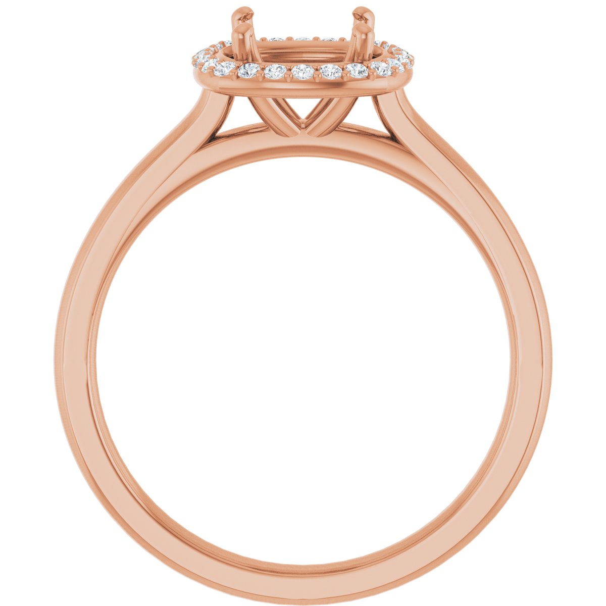 Cushion Halo-Style Engagement Ring Semi-Mount - gallery - Series 122060