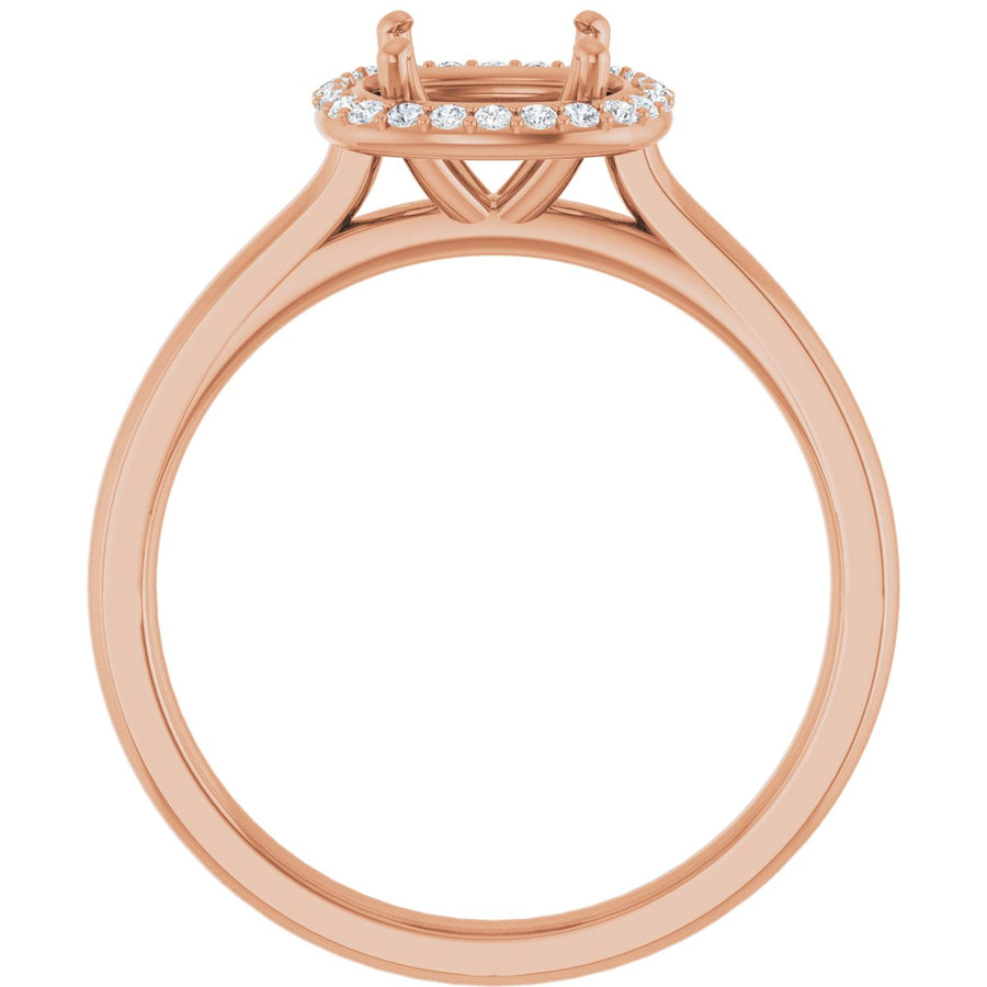 Cushion Halo-Style Engagement Ring Semi-Mount - gallery - Series 122060