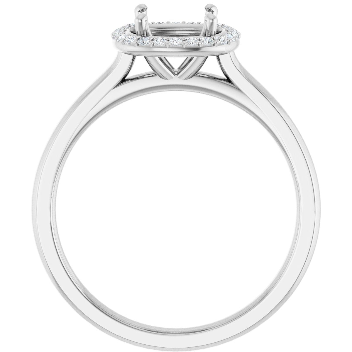Cushion Halo-Style Engagement Ring Semi-Mount - gallery - Series 122060