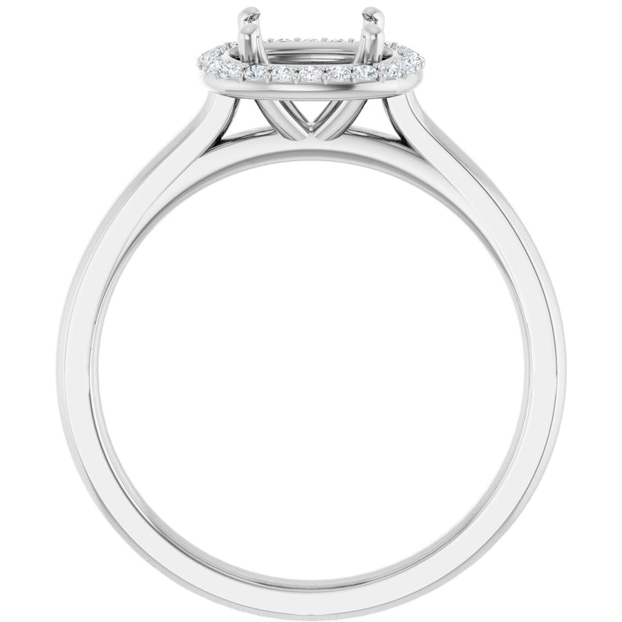 Cushion Halo-Style Engagement Ring Semi-Mount - gallery - Series 122060