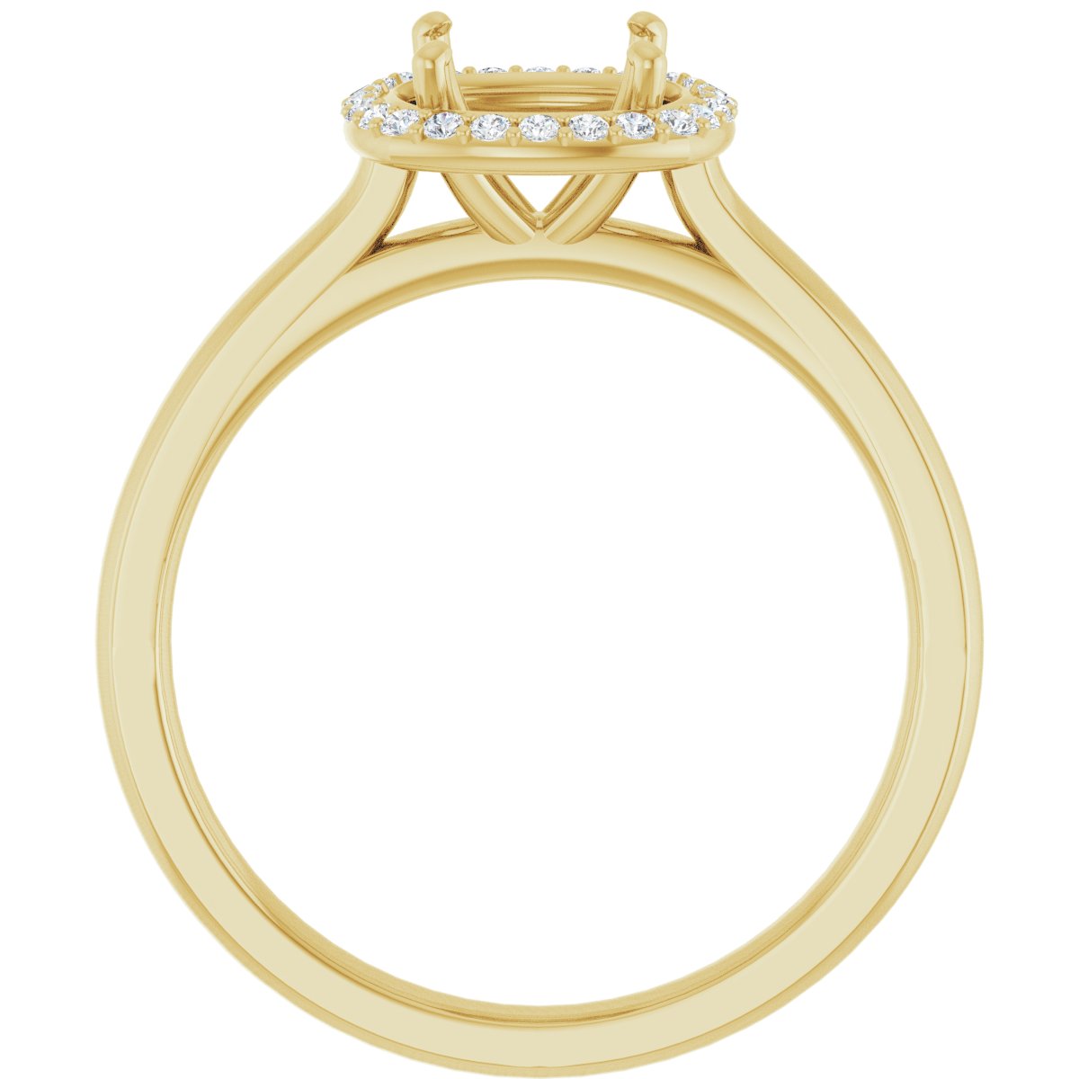 Cushion Halo-Style Engagement Ring Semi-Mount - gallery - Series 122060