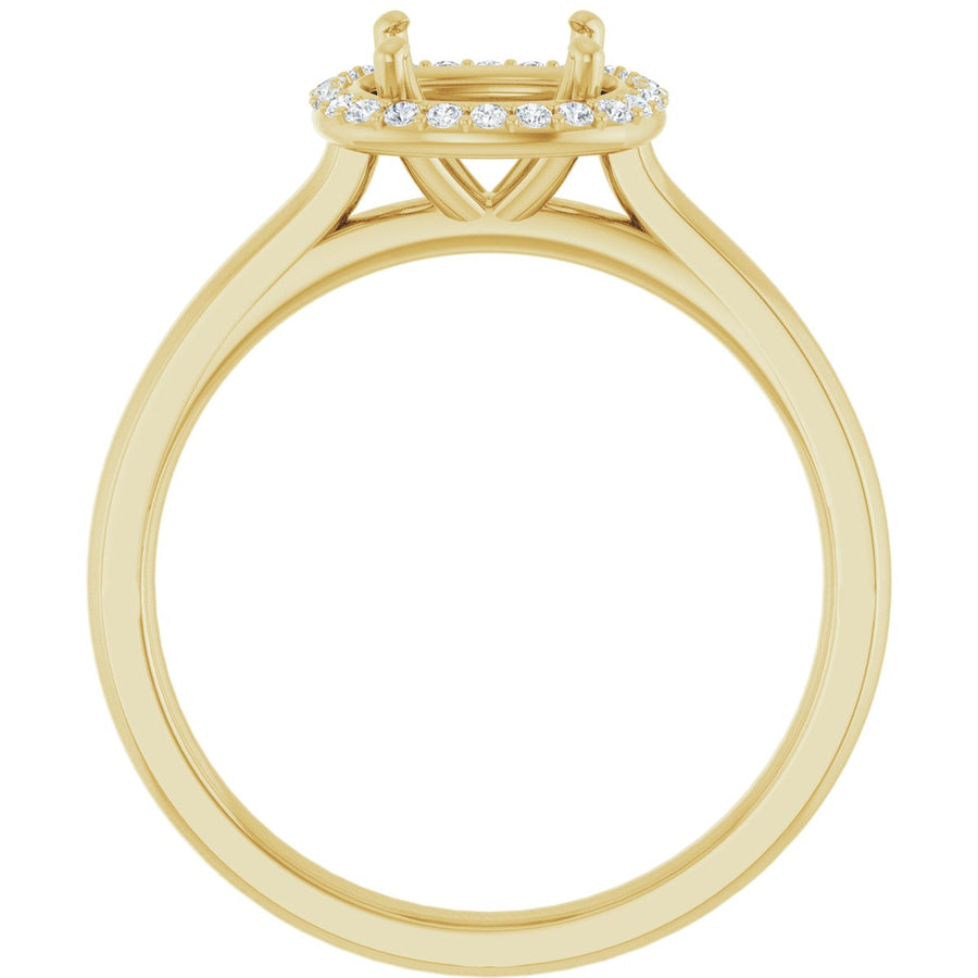 Cushion Halo-Style Engagement Ring Semi-Mount - gallery - Series 122060