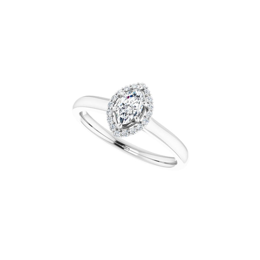 Marquise Halo-Style Engagement Ring Semi-Mount - gallery - Series 122060