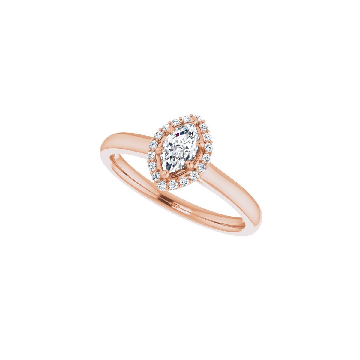 Marquise Halo-Style Engagement Ring Semi-Mount - gallery - Series 122060