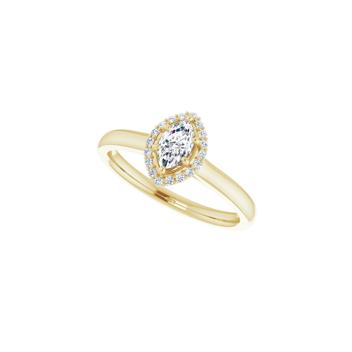 Marquise Halo-Style Engagement Ring Semi-Mount - gallery - Series 122060