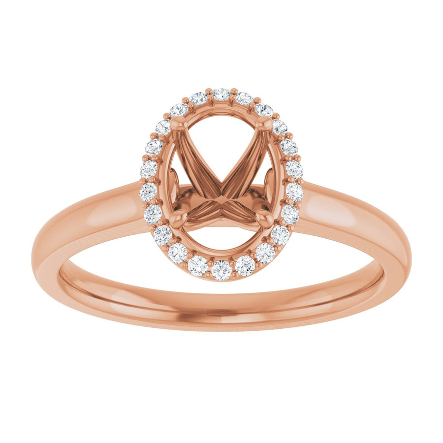 Oval Halo-Style Engagement Ring Semi-Mount - gallery - Series 122060