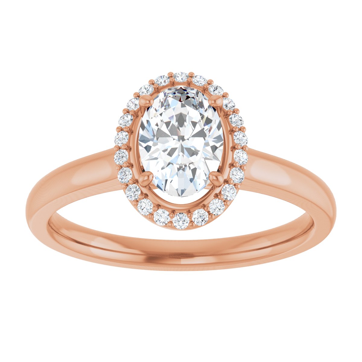 Oval Halo-Style Engagement Ring Semi-Mount - gallery - Series 122060