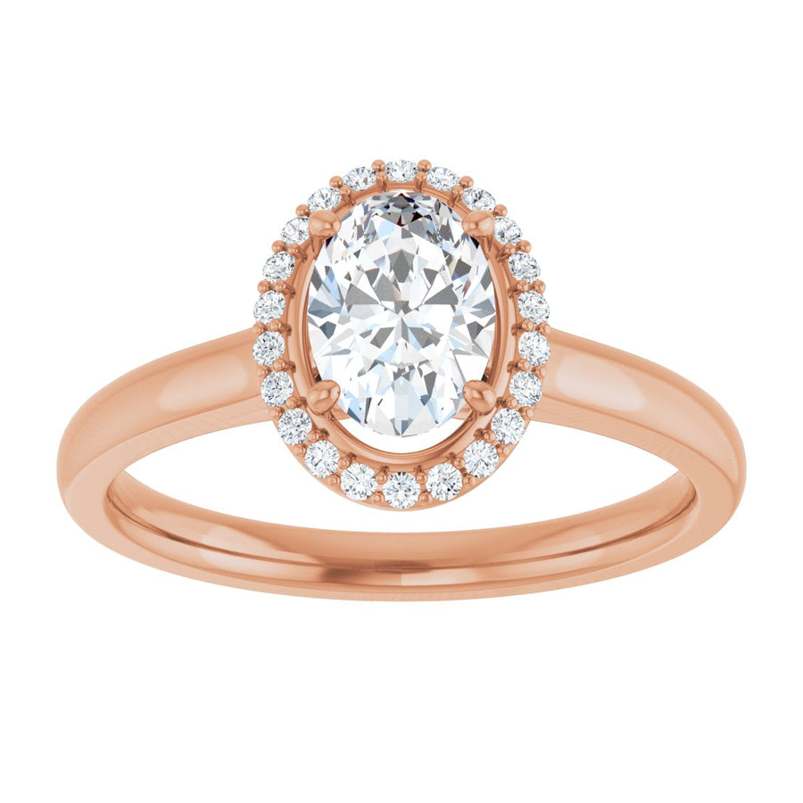 Oval Halo-Style Engagement Ring Semi-Mount - gallery - Series 122060
