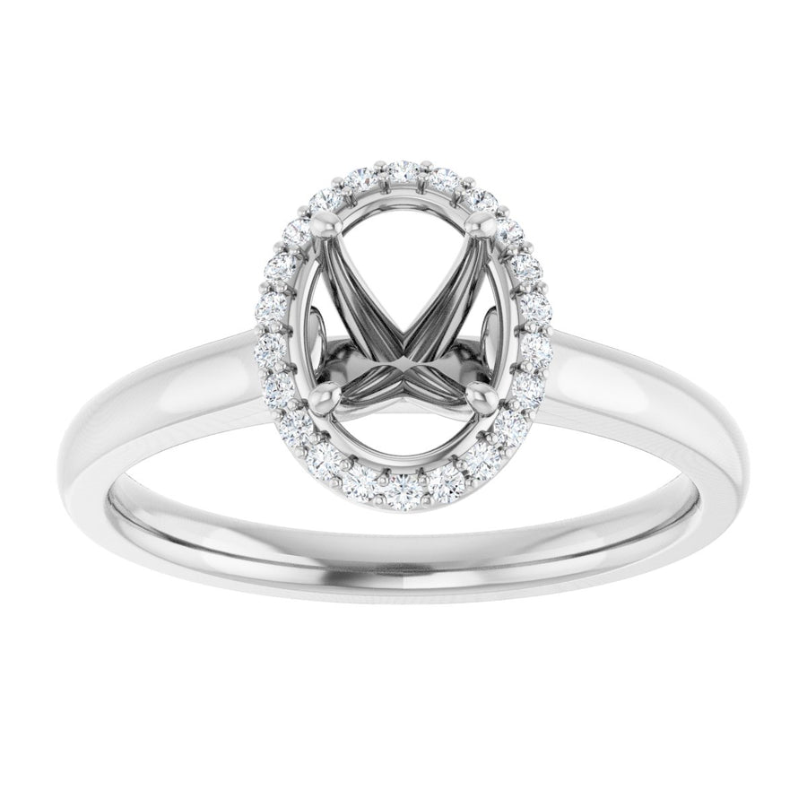 Oval Halo-Style Engagement Ring Semi-Mount - gallery - Series 122060