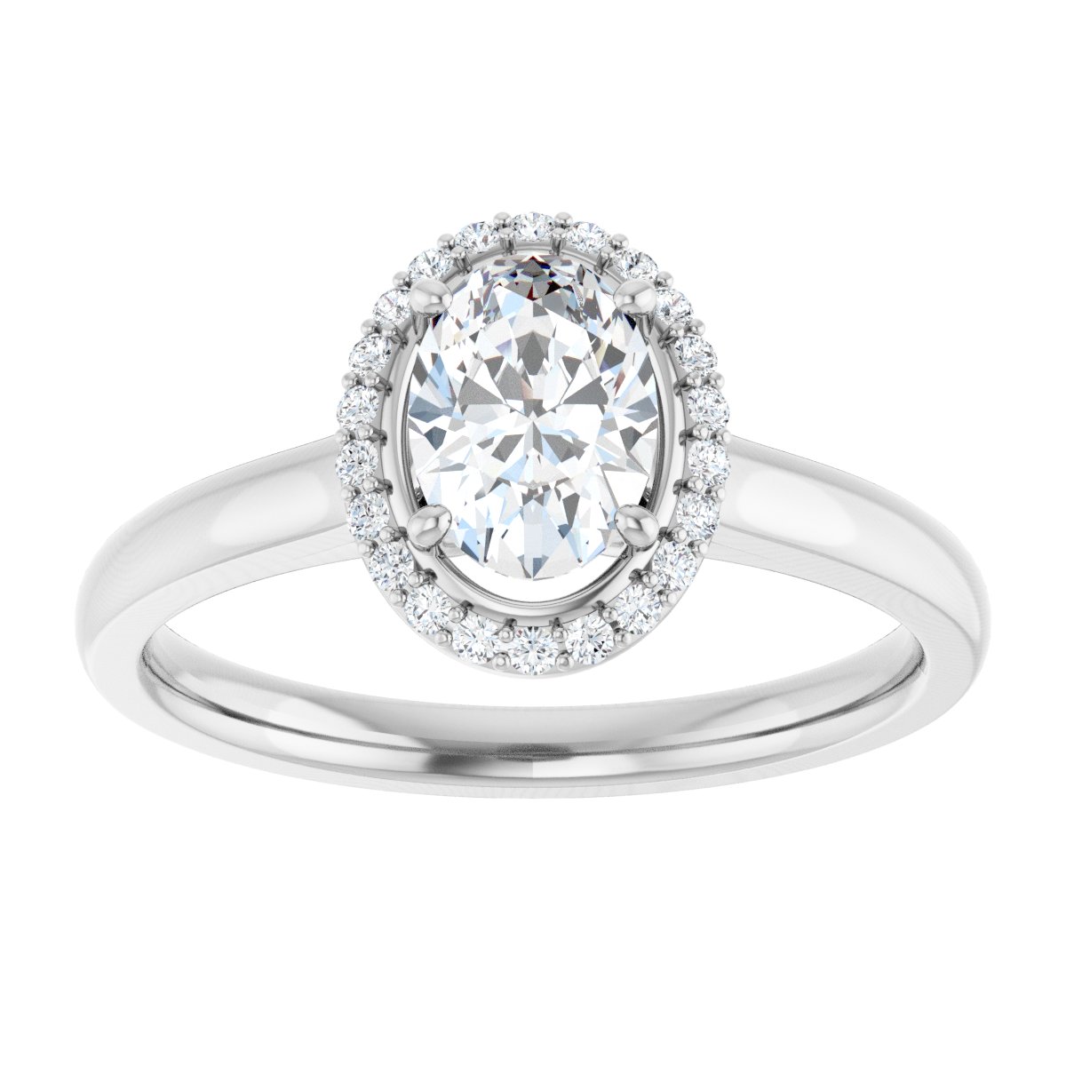 Oval Halo-Style Engagement Ring Semi-Mount - gallery - Series 122060