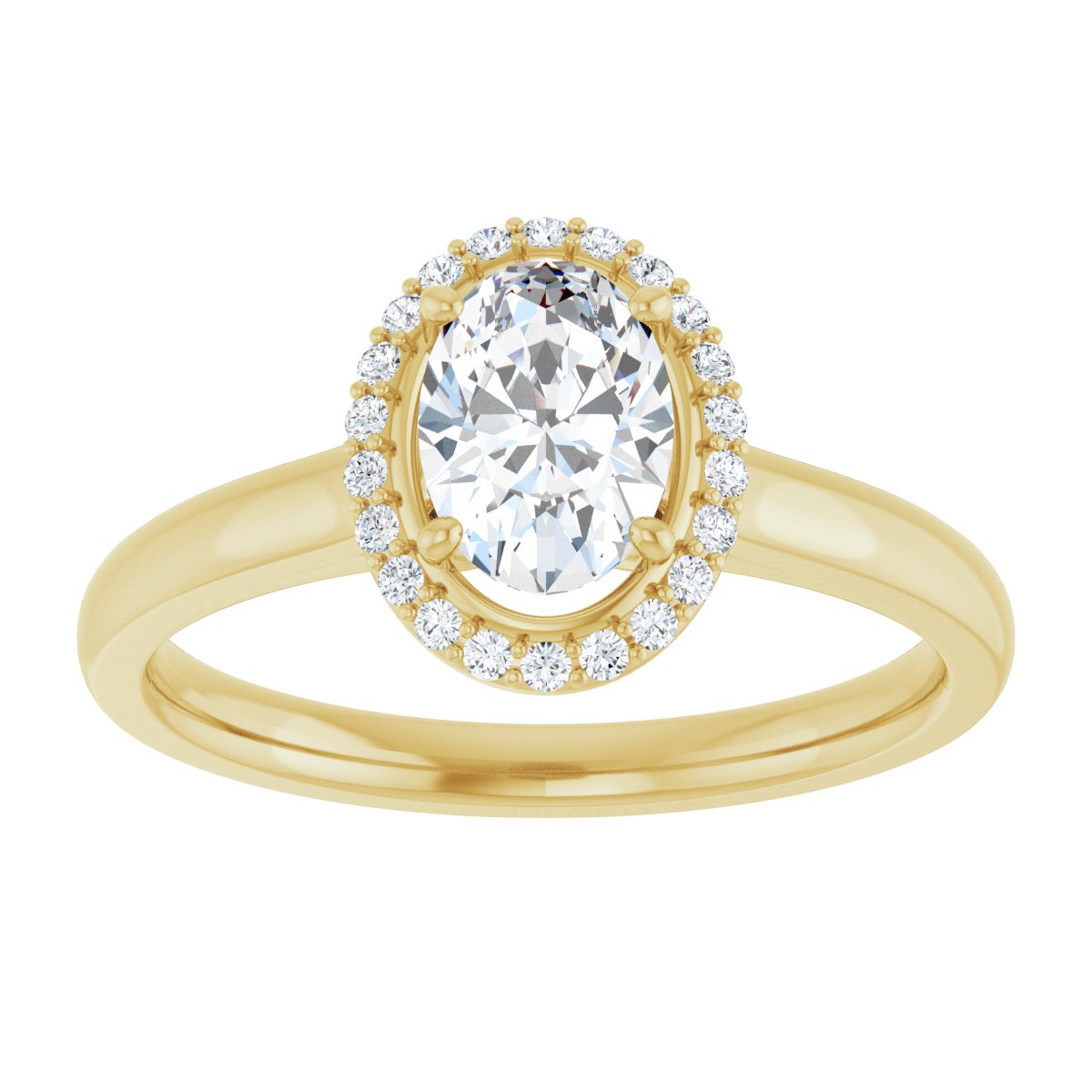 Oval Halo-Style Engagement Ring Semi-Mount - gallery - Series 122060