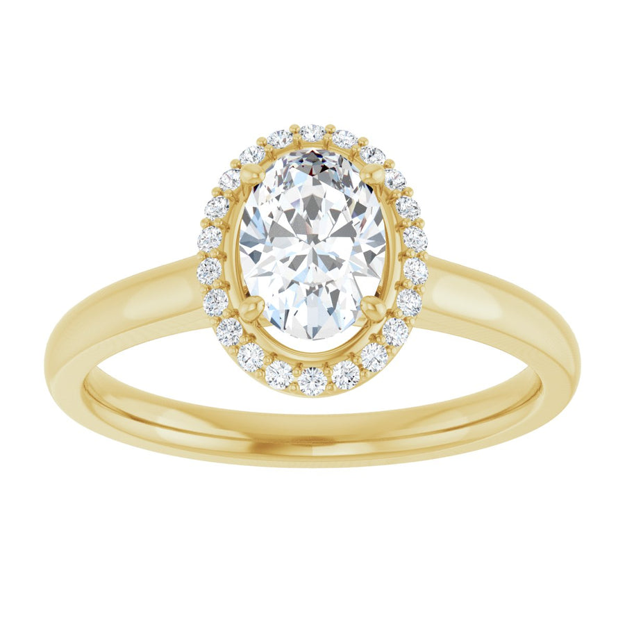 Oval Halo-Style Engagement Ring Semi-Mount - gallery - Series 122060