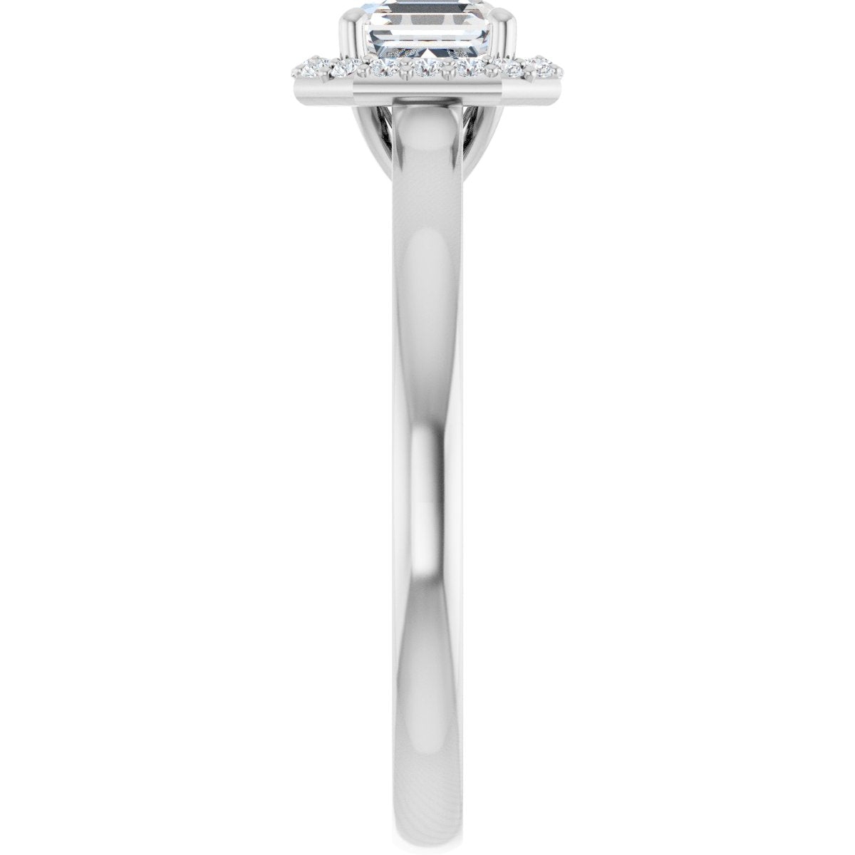 Asscher Halo-Style Engagement Ring Semi-Mount - gallery - Series 122060