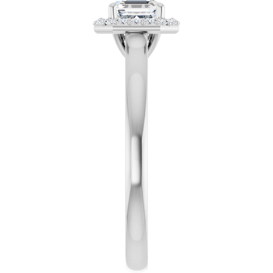 Asscher Halo-Style Engagement Ring Semi-Mount - gallery - Series 122060
