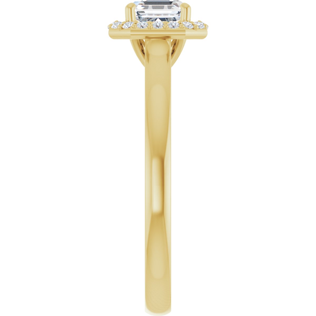 Asscher Halo-Style Engagement Ring Semi-Mount - gallery - Series 122060