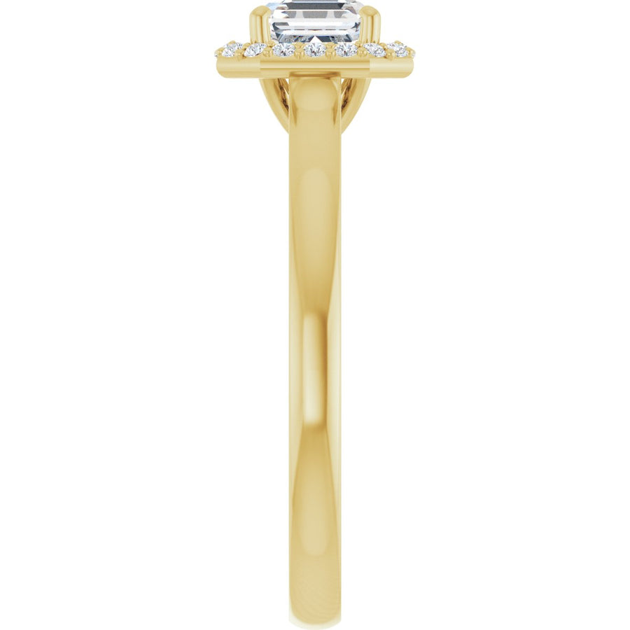 Asscher Halo-Style Engagement Ring Semi-Mount - gallery - Series 122060