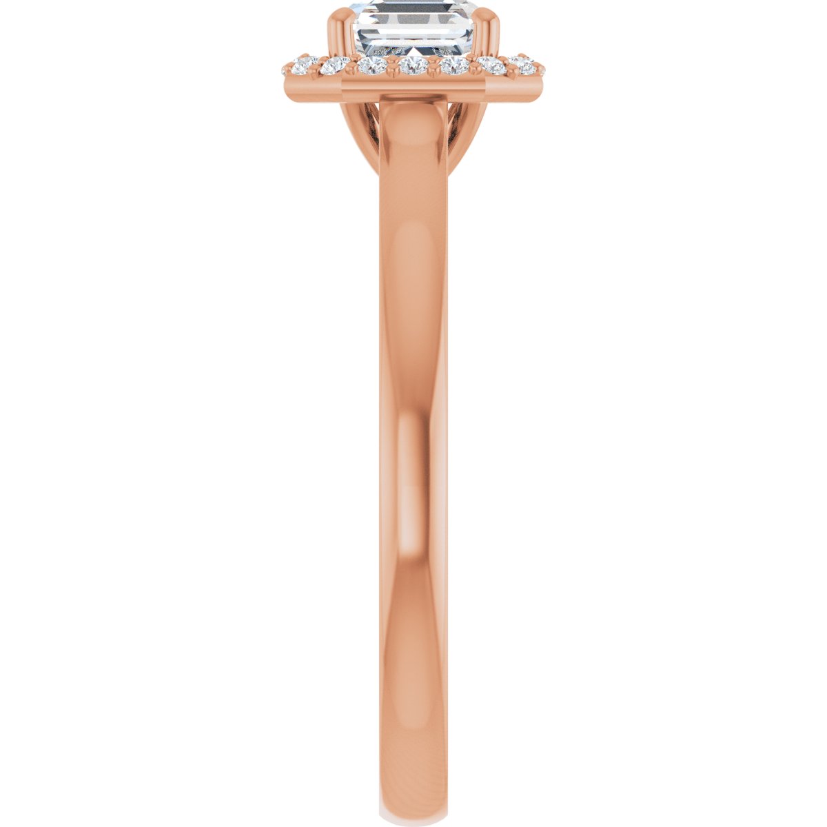 Asscher Halo-Style Engagement Ring Semi-Mount - gallery - Series 122060
