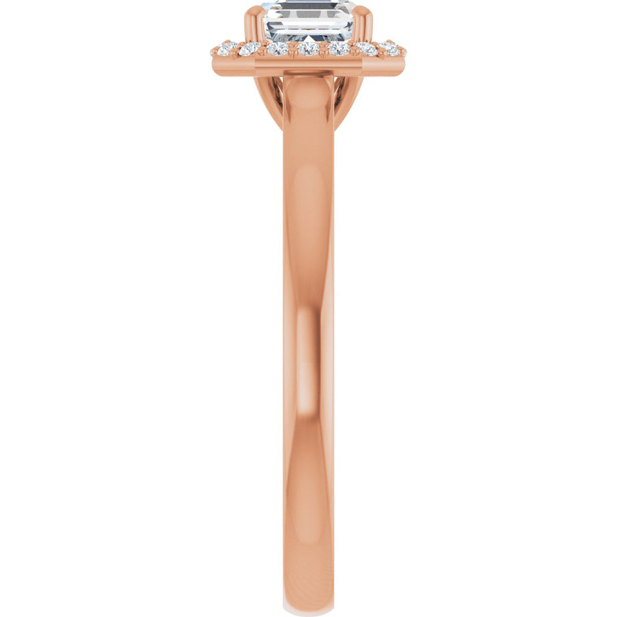 Asscher Halo-Style Engagement Ring Semi-Mount - gallery - Series 122060