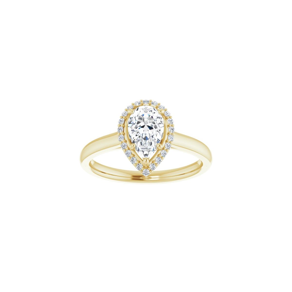 Pear Halo-Style Engagement Ring Semi-Mount - gallery - Series 122060