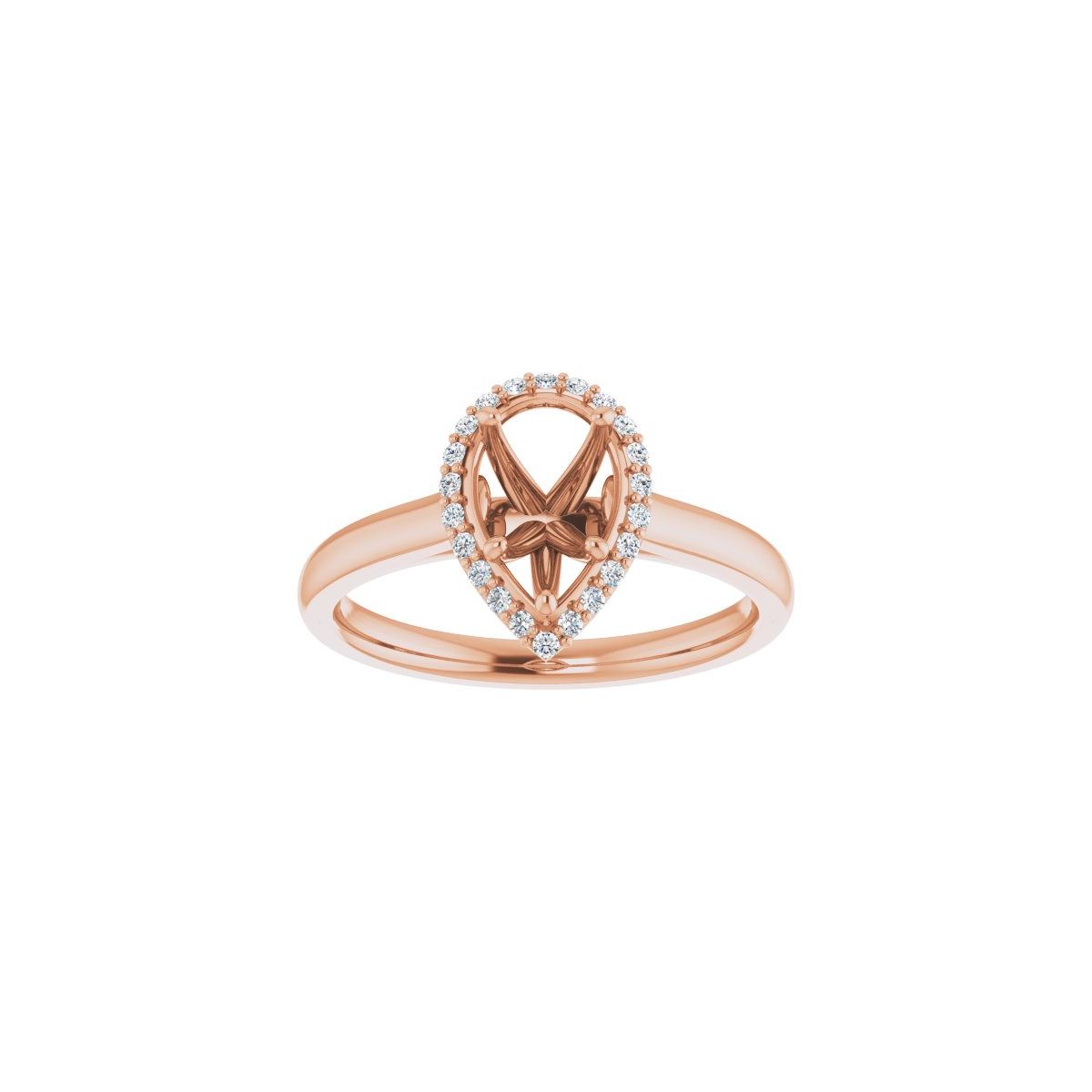 Pear Halo-Style Engagement Ring Semi-Mount - gallery - Series 122060