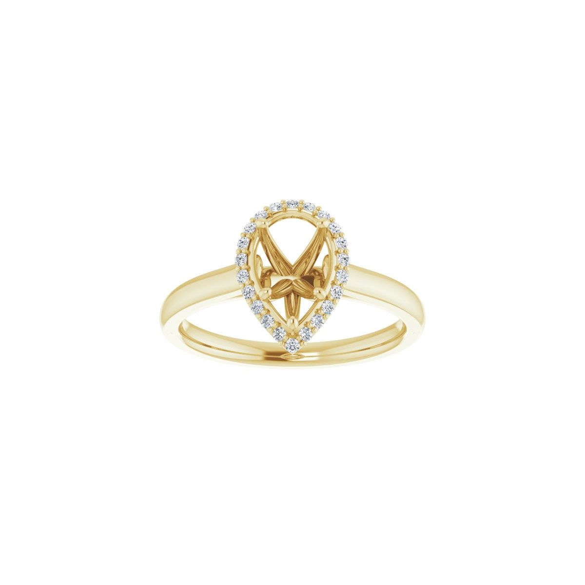 Pear Halo-Style Engagement Ring Semi-Mount - gallery - Series 122060