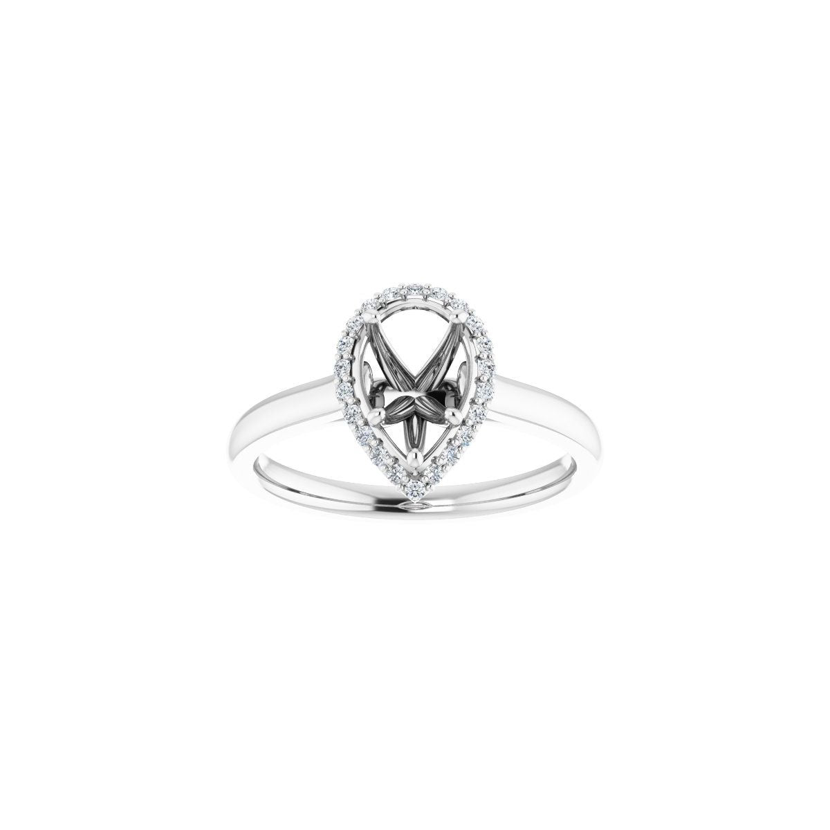 Pear Halo-Style Engagement Ring Semi-Mount - gallery - Series 122060