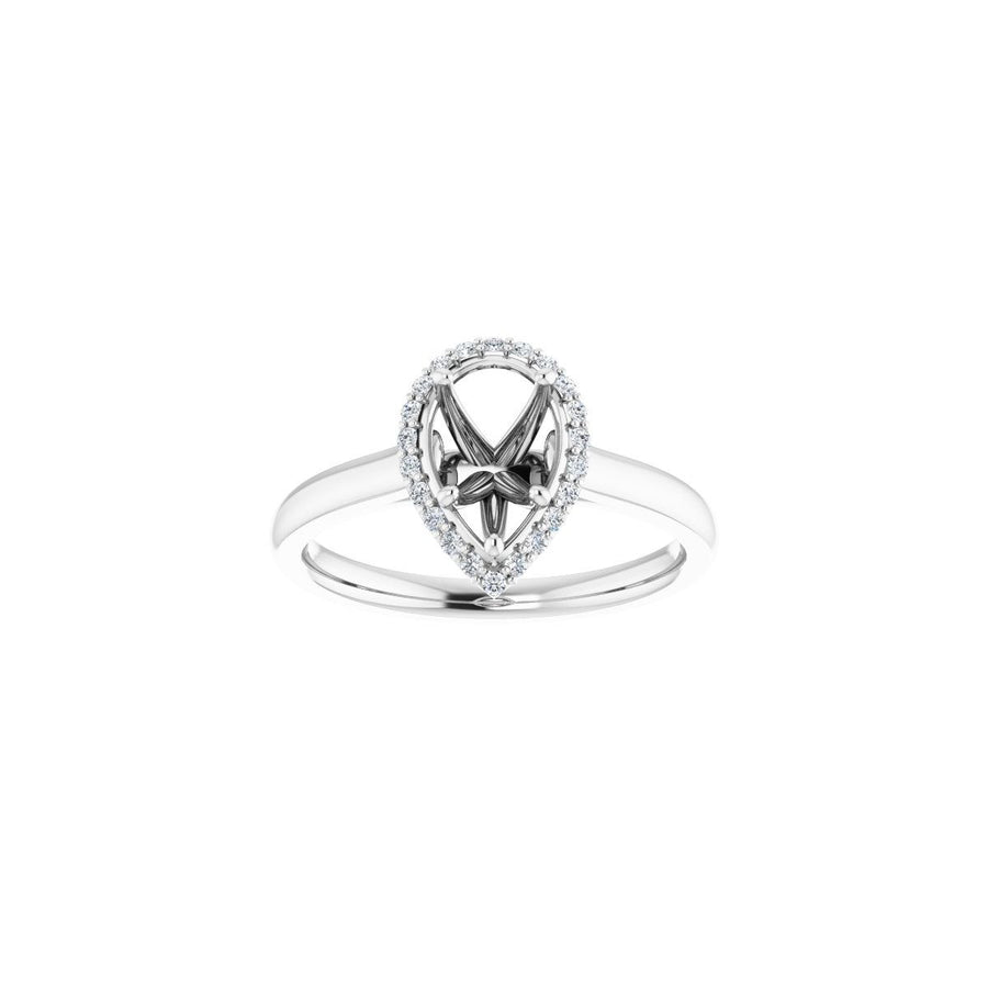 Pear Halo-Style Engagement Ring Semi-Mount - gallery - Series 122060