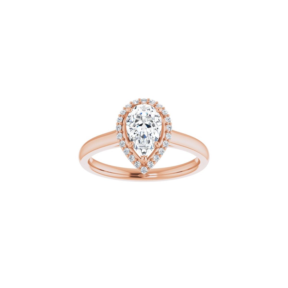 Pear Halo-Style Engagement Ring Semi-Mount - gallery - Series 122060