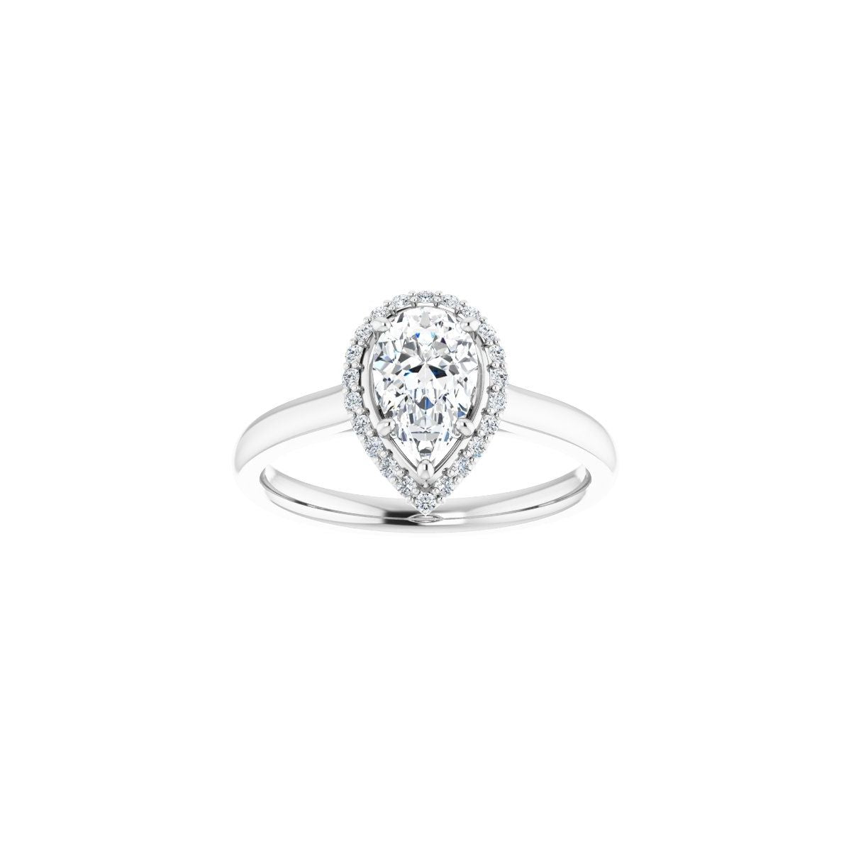 Pear Halo-Style Engagement Ring Semi-Mount - gallery - Series 122060