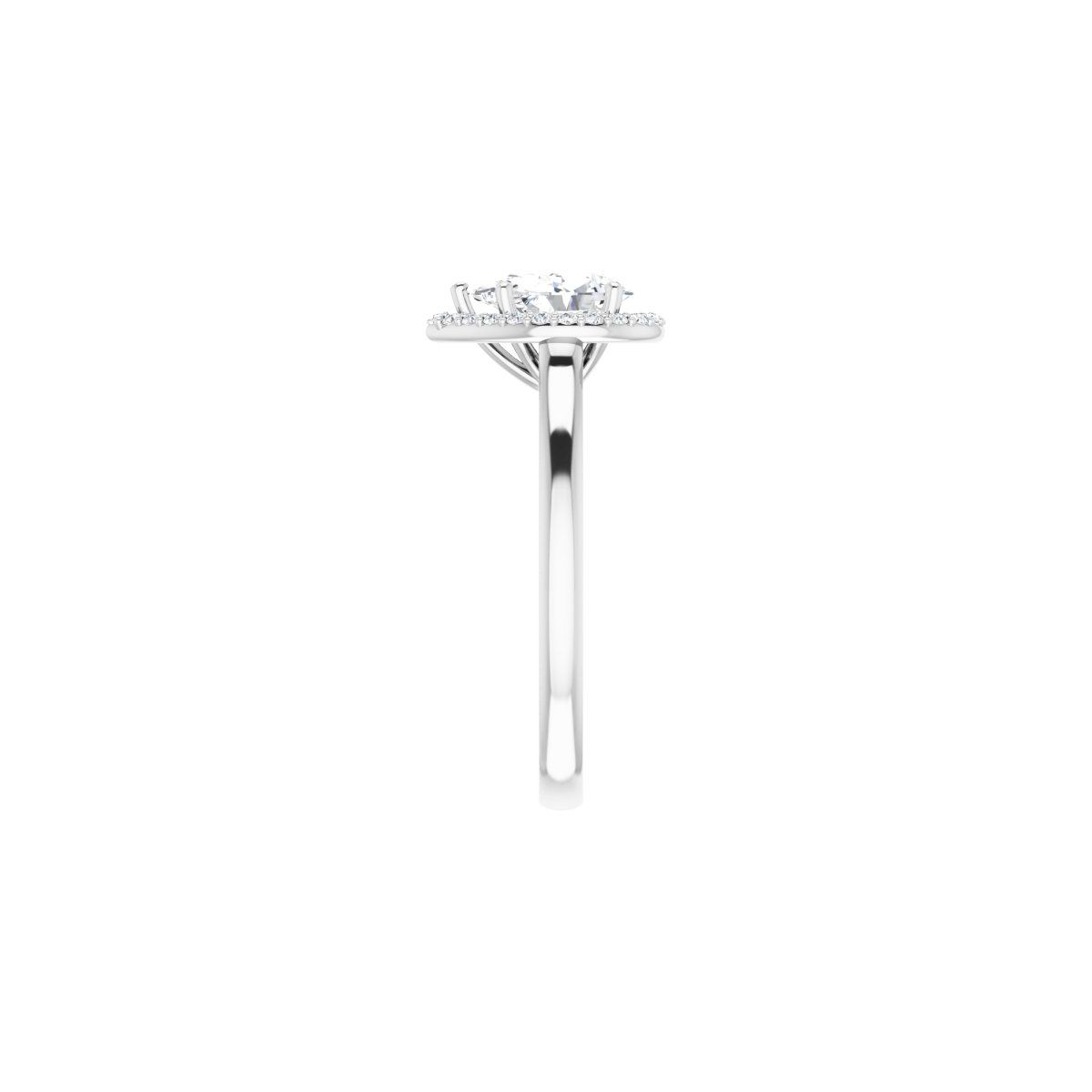 Pear Halo-Style Engagement Ring Semi-Mount - gallery - Series 122060