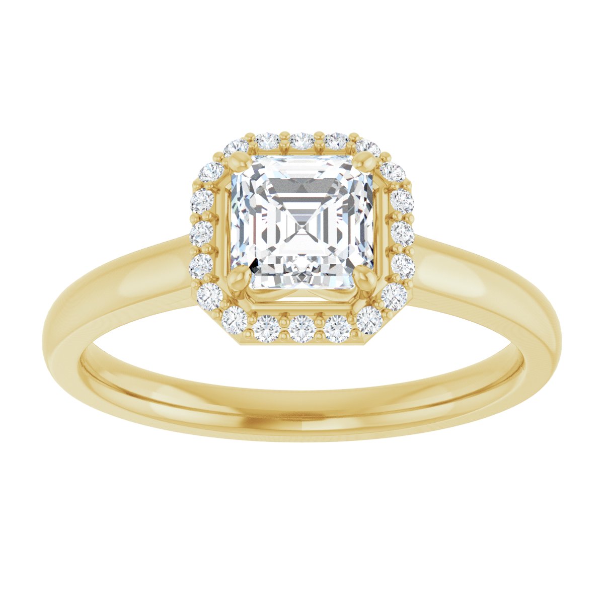 Asscher Halo-Style Engagement Ring Semi-Mount - gallery - Series 122060