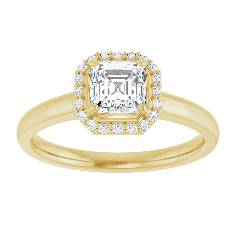 Asscher Halo-Style Engagement Ring Semi-Mount - gallery - Series 122060
