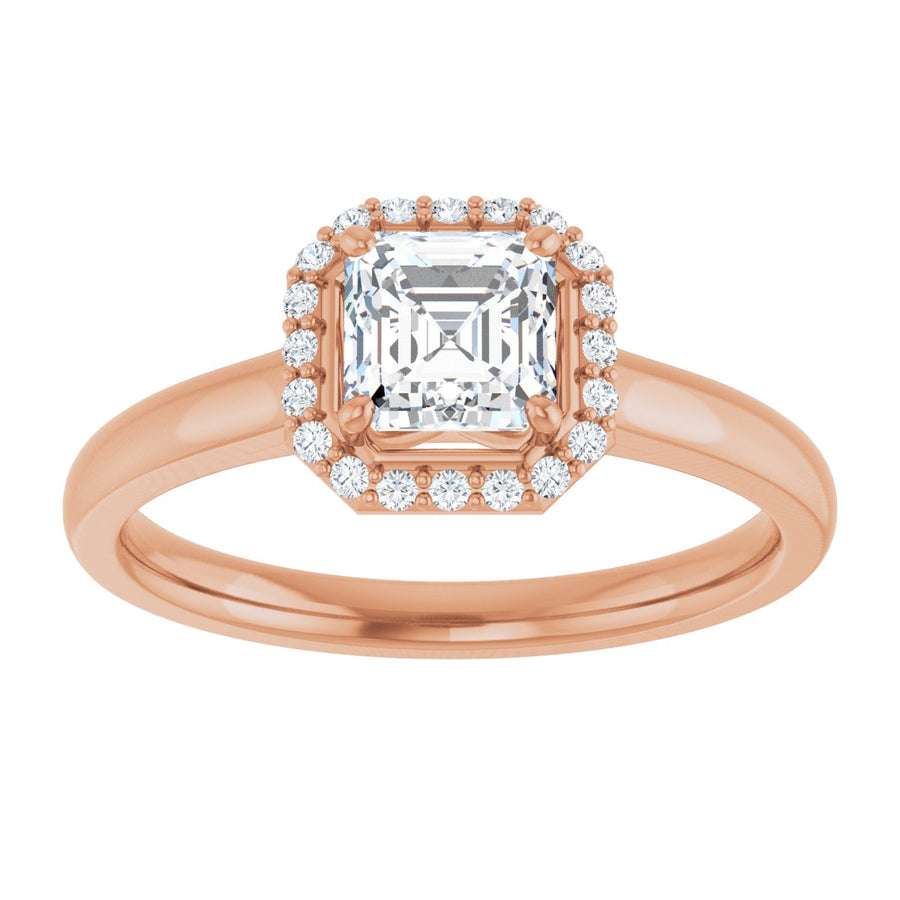 Asscher Halo-Style Engagement Ring Semi-Mount - gallery - Series 122060