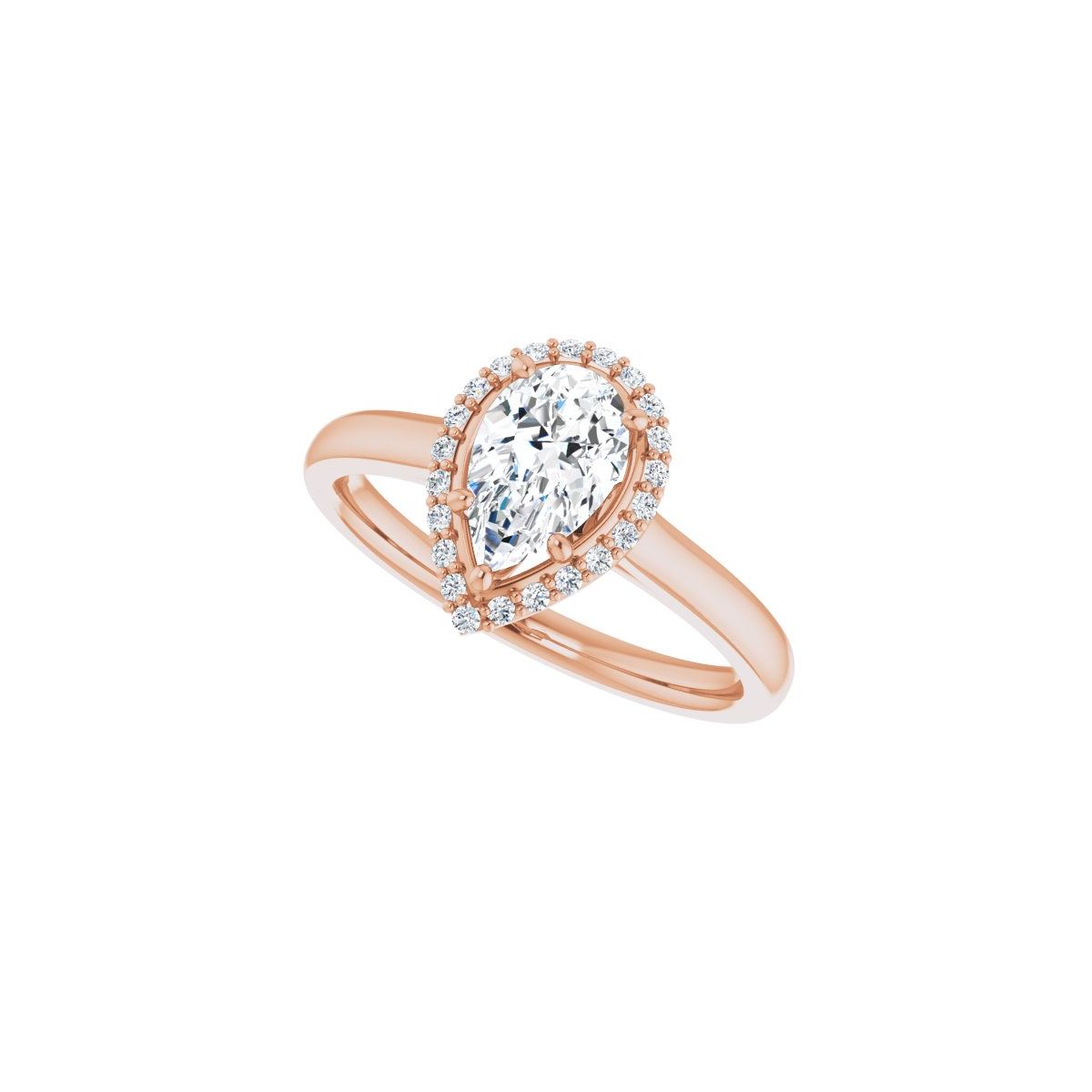 Pear Halo-Style Engagement Ring Semi-Mount - gallery - Series 122060