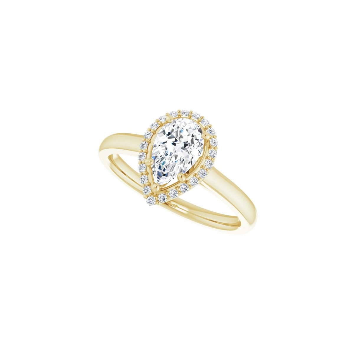 Pear Halo-Style Engagement Ring Semi-Mount - gallery - Series 122060